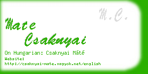 mate csaknyai business card